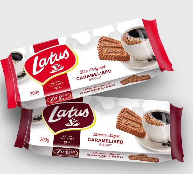 【】latus 比利时 焦糖饼干 原味/黑糖味 200g20包