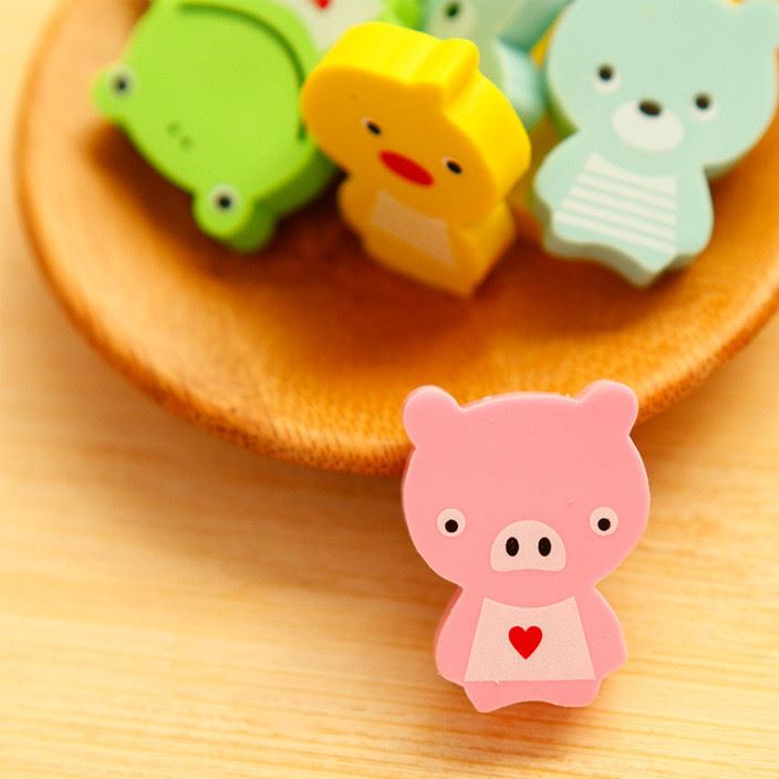 w041创意文具 橡皮批发 可爱卡通动物系列橡皮擦学生奖品开学礼品